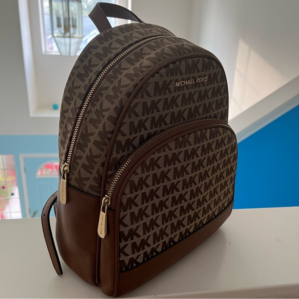 Michael Kors Brown MK Logo Backpack - Compact Women’s Bag